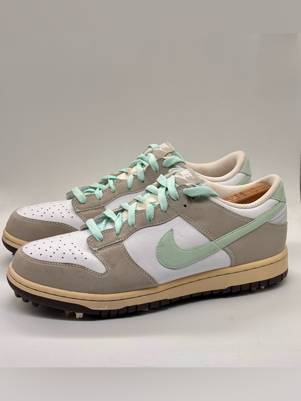 Nike Dunk Low Women’s Golf Cleat Shoes White Grey Mint Sneakers Size 10W